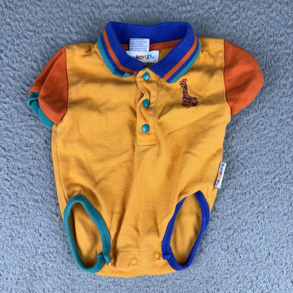 VTG Gymboree 90s Giraffe Shortsleeve bodysuit 100% cotton Newborn